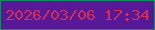 文字の大きさ：2、枠の色：0f8d61、背景の色：571998、文字の色：d23057 無料ブログパーツのブログ時計