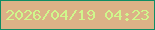 文字の大きさ：1、枠の色：0f8d64、背景の色：dcb287、文字の色：cff78c 無料ブログパーツのブログ時計