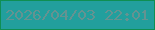 文字の大きさ：4、枠の色：0f8f53、背景の色：229f9d、文字の色：649391 無料ブログパーツのブログ時計