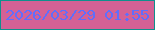 文字の大きさ：1、枠の色：0f908d、背景の色：d46195、文字の色：606efb 無料ブログパーツのブログ時計