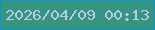 文字の大きさ：1、枠の色：0f92c8、背景の色：35957f、文字の色：b6cbec 無料ブログパーツのブログ時計