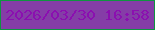 文字の大きさ：4、枠の色：0f9441、背景の色：853da7、文字の色：8b0fb0 無料ブログパーツのブログ時計