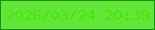 文字の大きさ：3、枠の色：0f9508、背景の色：63e637、文字の色：41ea07 無料ブログパーツのブログ時計