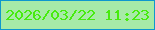 文字の大きさ：2、枠の色：0f97ce、背景の色：a7eaa8、文字の色：47eb0f 無料ブログパーツのブログ時計