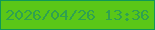 文字の大きさ：2、枠の色：0f9857、背景の色：5ac717、文字の色：2fa24f 無料ブログパーツのブログ時計