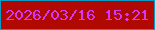 文字の大きさ：1、枠の色：0f9ac5、背景の色：b10801、文字の色：d03af7 無料ブログパーツのブログ時計