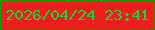 文字の大きさ：3、枠の色：0f9b02、背景の色：ee1d1e、文字の色：24cd3a 無料ブログパーツのブログ時計
