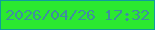 文字の大きさ：1、枠の色：0f9d9c、背景の色：2be930、文字の色：3f8e9f 無料ブログパーツのブログ時計