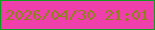 文字の大きさ：2、枠の色：0f9e20、背景の色：ef3faa、文字の色：8b831a 無料ブログパーツのブログ時計
