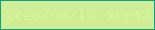 文字の大きさ：4、枠の色：0f9e8a、背景の色：cfed94、文字の色：d5f698 無料ブログパーツのブログ時計