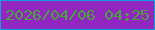 文字の大きさ：1、枠の色：0f9fde、背景の色：9126c0、文字の色：46a53b 無料ブログパーツのブログ時計