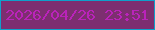 文字の大きさ：4、枠の色：0fa0ca、背景の色：7d2e70、文字の色：ba23ba 無料ブログパーツのブログ時計