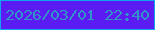 文字の大きさ：2、枠の色：0fa4ef、背景の色：5a1cf3、文字の色：3195ca 無料ブログパーツのブログ時計