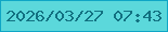 文字の大きさ：2、枠の色：0fa6c5、背景の色：5bd8db、文字の色：127181 無料ブログパーツのブログ時計