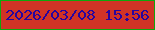 文字の大きさ：5、枠の色：0fa70c、背景の色：d13326、文字の色：27049f 無料ブログパーツのブログ時計