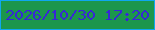 文字の大きさ：3、枠の色：0fa7f0、背景の色：1c964d、文字の色：3727d6 無料ブログパーツのブログ時計