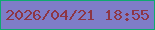 文字の大きさ：3、枠の色：0fa970、背景の色：7f7dc8、文字の色：8d3645 無料ブログパーツのブログ時計
