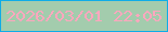 文字の大きさ：3、枠の色：0face7、背景の色：a3ccad、文字の色：fda7be 無料ブログパーツのブログ時計