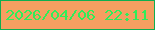 文字の大きさ：2、枠の色：0fae50、背景の色：f59f61、文字の色：30ed59 無料ブログパーツのブログ時計