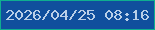 文字の大きさ：5、枠の色：0fae90、背景の色：104f9d、文字の色：b9cfe8 無料ブログパーツのブログ時計