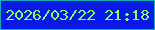 文字の大きさ：1、枠の色：0faeb9、背景の色：0818ea、文字の色：86fc6f 無料ブログパーツのブログ時計