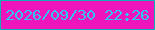 文字の大きさ：3、枠の色：0fafb5、背景の色：ef15bc、文字の色：31c5f3 無料ブログパーツのブログ時計