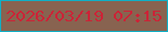 文字の大きさ：2、枠の色：0fb0c6、背景の色：886350、文字の色：cc2337 無料ブログパーツのブログ時計