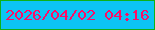 文字の大きさ：2、枠の色：0fb118、背景の色：0cc4f4、文字の色：fd0c65 無料ブログパーツのブログ時計