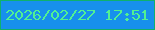 文字の大きさ：3、枠の色：0fb16d、背景の色：1790ec、文字の色：51f192 無料ブログパーツのブログ時計