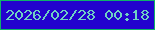 文字の大きさ：4、枠の色：0fb269、背景の色：2302ce、文字の色：6fd1c3 無料ブログパーツのブログ時計