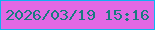 文字の大きさ：5、枠の色：0fb2f1、背景の色：e168e4、文字の色：197b7f 無料ブログパーツのブログ時計