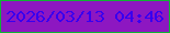 文字の大きさ：3、枠の色：0fb335、背景の色：8d17c1、文字の色：3800ef 無料ブログパーツのブログ時計