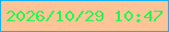 文字の大きさ：5、枠の色：0fb4fc、背景の色：fec498、文字の色：1ffb4e 無料ブログパーツのブログ時計