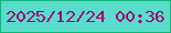 文字の大きさ：3、枠の色：0fb575、背景の色：59ddca、文字の色：a1006f 無料ブログパーツのブログ時計