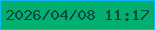 文字の大きさ：3、枠の色：0fb5f5、背景の色：01af6f、文字の色：094a3d 無料ブログパーツのブログ時計