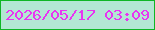 文字の大きさ：5、枠の色：0fb625、背景の色：b3e7d3、文字の色：e834f1 無料ブログパーツのブログ時計