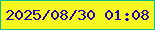 文字の大きさ：1、枠の色：0fbb8c、背景の色：f6f91f、文字の色：2602b3 無料ブログパーツのブログ時計