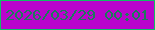 文字の大きさ：2、枠の色：0fbe64、背景の色：b904cc、文字の色：1c7b5b 無料ブログパーツのブログ時計