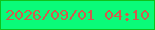 文字の大きさ：5、枠の色：0fc11c、背景の色：0afb79、文字の色：d15a4d 無料ブログパーツのブログ時計
