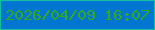文字の大きさ：5、枠の色：0fc1a1、背景の色：0276d1、文字の色：34a91c 無料ブログパーツのブログ時計