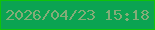 文字の大きさ：3、枠の色：0fc30a、背景の色：0ba352、文字の色：83ac78 無料ブログパーツのブログ時計