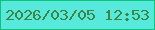 文字の大きさ：3、枠の色：0fc37a、背景の色：58e9dd、文字の色：3e8442 無料ブログパーツのブログ時計