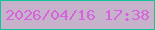文字の大きさ：3、枠の色：0fc49c、背景の色：c6b3cb、文字の色：d763dc 無料ブログパーツのブログ時計