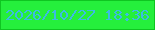 文字の大きさ：5、枠の色：0fc521、背景の色：25ef3c、文字の色：3cbbe4 無料ブログパーツのブログ時計