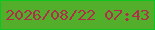 文字の大きさ：5、枠の色：0fc621、背景の色：53ae2c、文字の色：ae2f48 無料ブログパーツのブログ時計