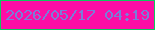 文字の大きさ：4、枠の色：0fc95e、背景の色：fd0ea5、文字の色：797ed9 無料ブログパーツのブログ時計
