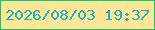 文字の大きさ：4、枠の色：0fc975、背景の色：ffe594、文字の色：0fb6c6 無料ブログパーツのブログ時計