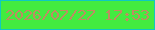 文字の大きさ：2、枠の色：0fc9c1、背景の色：43eb40、文字の色：bf8c62 無料ブログパーツのブログ時計