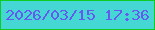 文字の大きさ：1、枠の色：0fcc25、背景の色：44d7d4、文字の色：6559ef 無料ブログパーツのブログ時計
