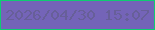 文字の大きさ：1、枠の色：0fcc72、背景の色：7464b8、文字の色：675f99 無料ブログパーツのブログ時計